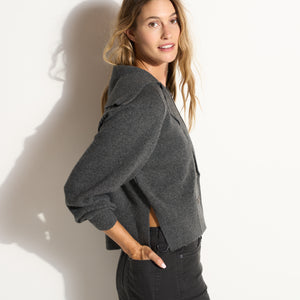 Womens Tullia Double Breasted Sweater Jacket WSJK0001 Faded Black