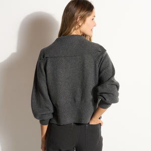 Womens Tullia Double Breasted Sweater Jacket WSJK0001 Faded Black