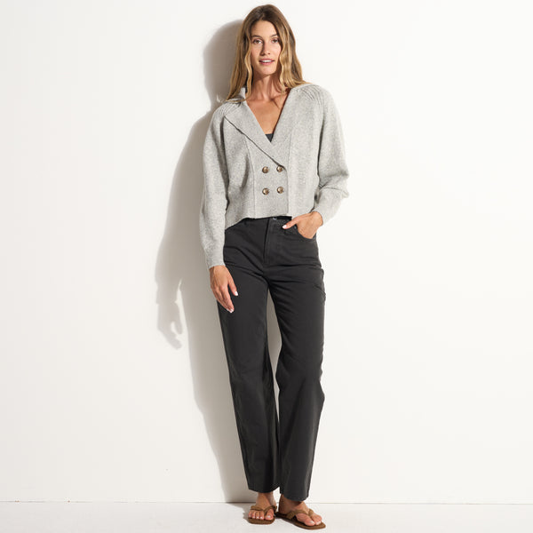 Womens Tullia Double Breasted Sweater Jacket WSJK0001 Fieldstone Melange