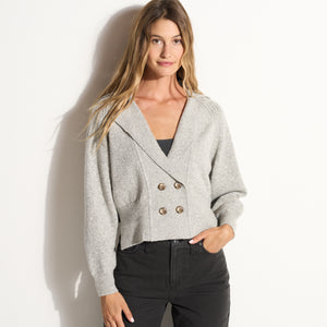 Womens Tullia Double Breasted Sweater Jacket WSJK0001 Fieldstone Melange