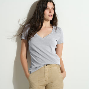 Womens Tyler Deep V Neck Slub Tee WKTP0017 Bay