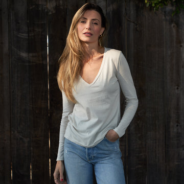 Tyler Long Sleeve Deep V Neck Tee