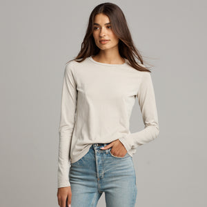 Womens Tyler Long Sleeve Crew Neck Tee WKTP0014 Bone