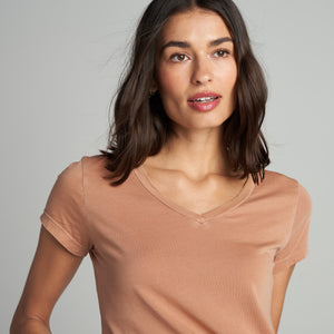 Womens Tyler V Neck Tee WKTP0012 Sandstone