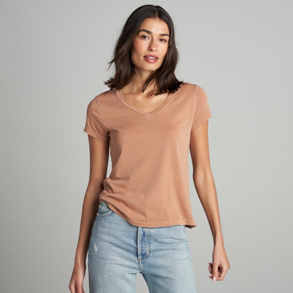 Womens Tyler V Neck Tee WKTP0012 Sandstone