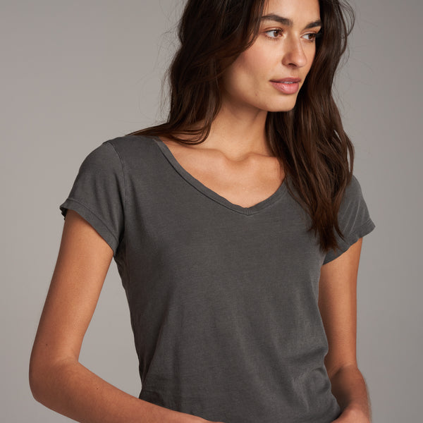 Womens Tyler V Neck Tee WKTP0012 Faded Black