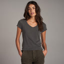 Womens Tyler V Neck Tee WKTP0012 Faded Black