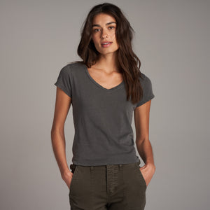 Womens Tyler V Neck Tee WKTP0012 Faded Black