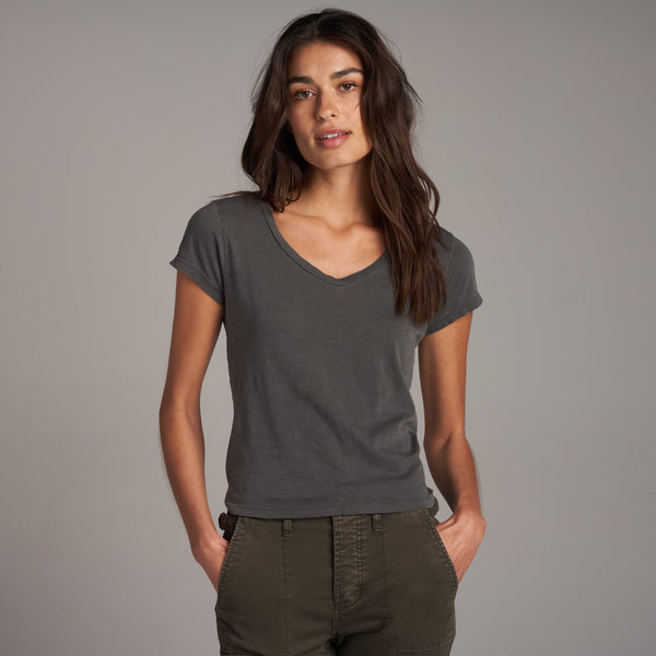 Womens Tyler V Neck Tee WKTP0012 Faded Black