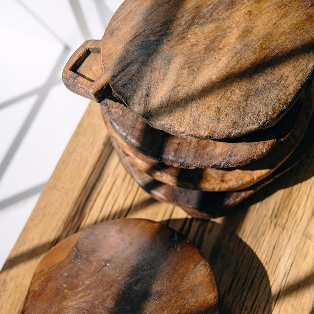 Home Vintage Wood Chapati HWPL0003 S