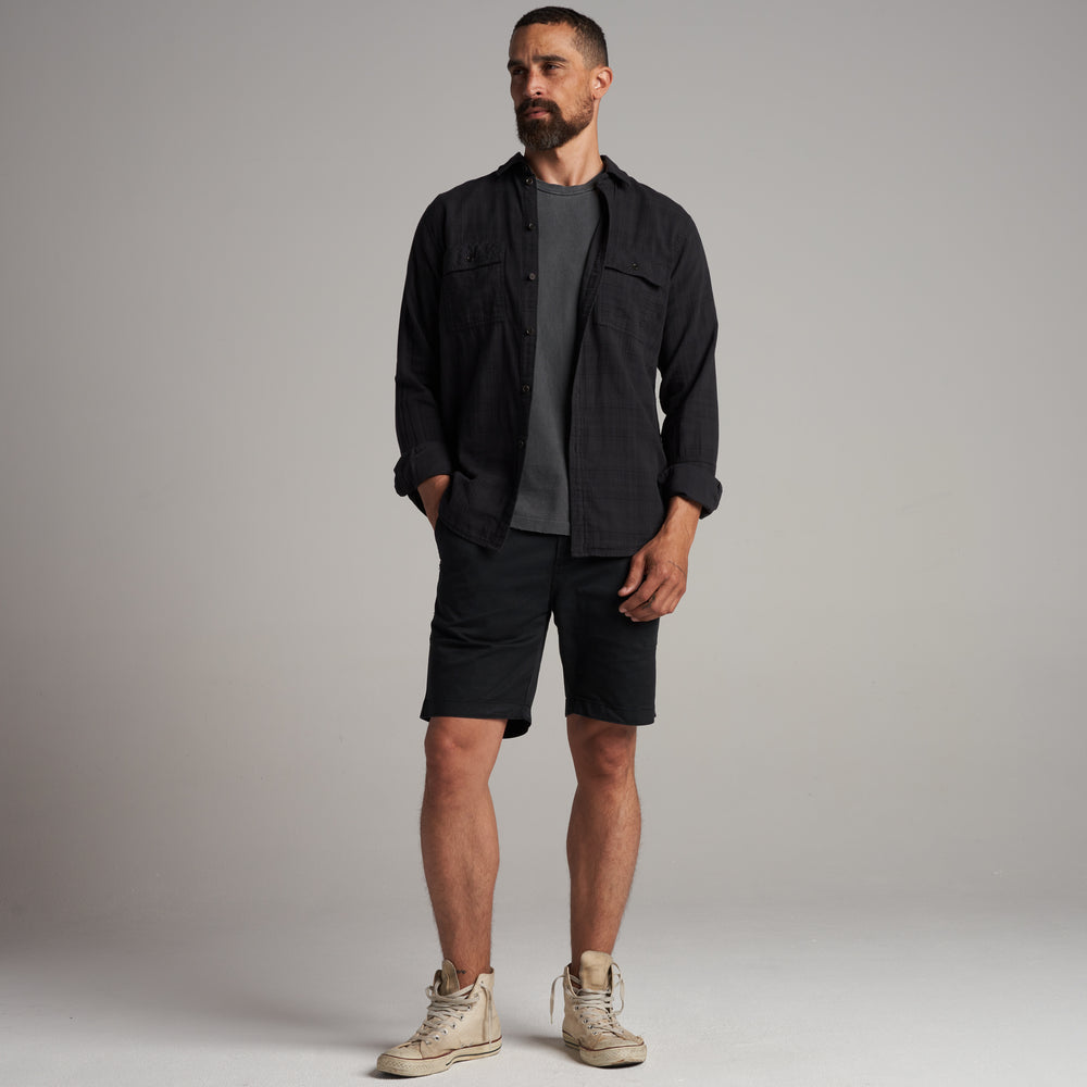 Mens Walsh Twill Short MWSR0001 Washed Black