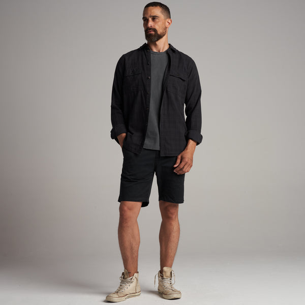 Mens Walsh Twill Short MWSR0001 Washed Black