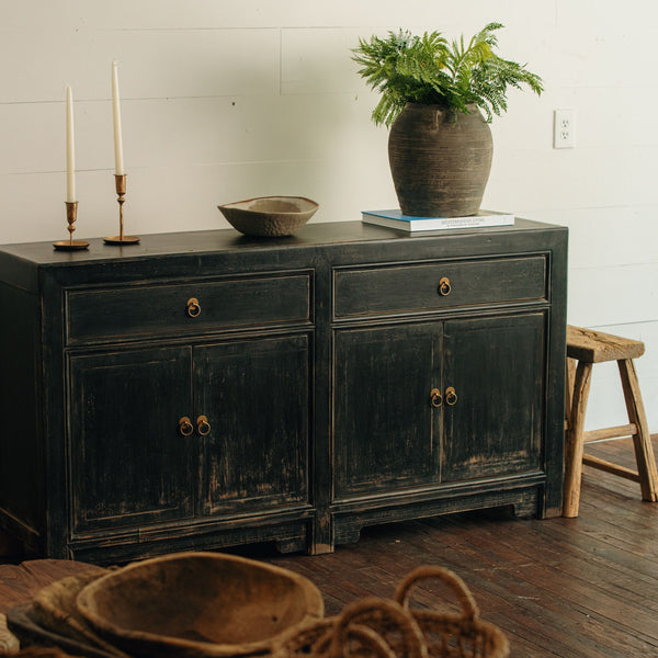 Home 2 Drawer Black Buffet Cabinet HWCO0005