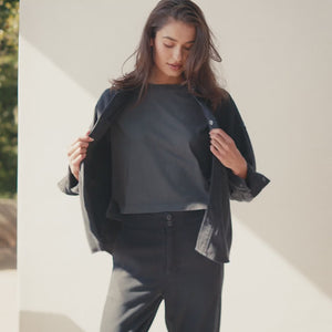 Odette Drape Denim Twill Shirt Jacket