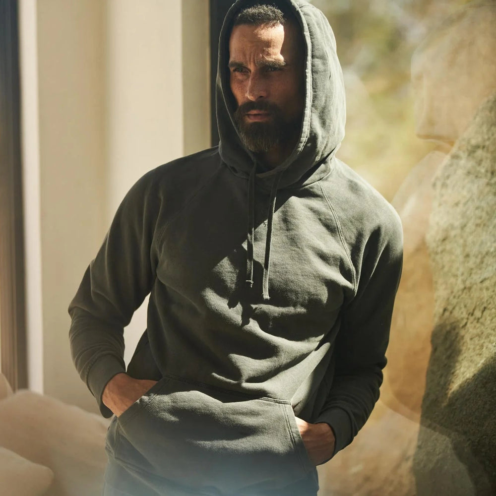 Mens Barton Terry Raglan Hoodie MKLT0002 Faded Black