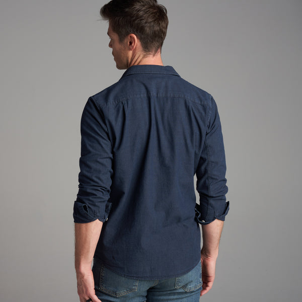 Mens Pecos Chambray Shirt MWTP0002 Overdyed Indigo