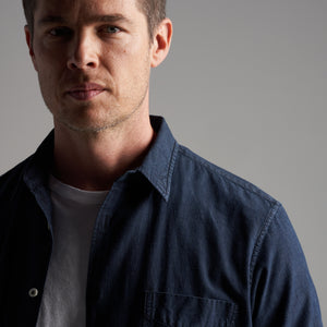 Mens Pecos Chambray Shirt MWTP0002 Overdyed Indigo