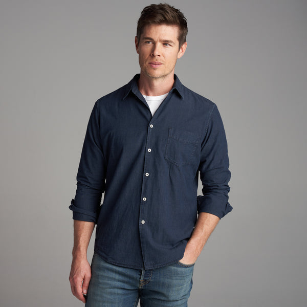 Mens Pecos Chambray Shirt MWTP0002 Overdyed Indigo