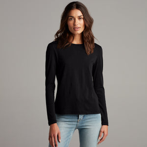 Womens Tyler Long Sleeve Crew Neck Tee WKTP0014 Black