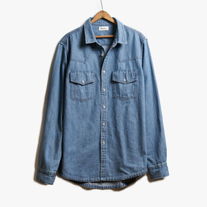 Mens Abilene Long Sleeve Denim Shirt MWTP0007 Heritage Blue