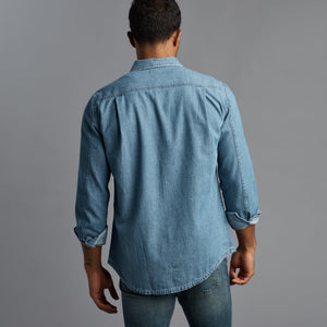 Mens Abilene Long Sleeve Denim Shirt MWTP0007 Heritage Blue