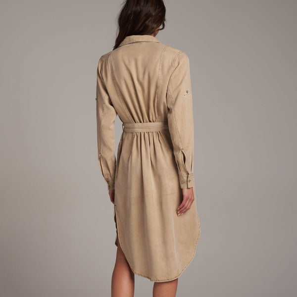 Womens Anna Shirt Dress WWDR0002 Stone