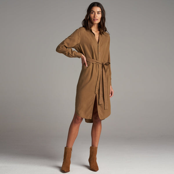 Womens Anna Shirt Dress WWDR0002 Umber