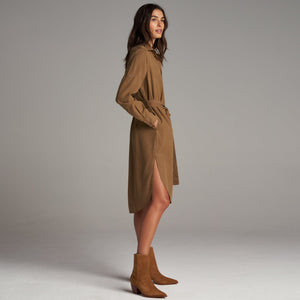 Womens Anna Shirt Dress WWDR0002 Umber