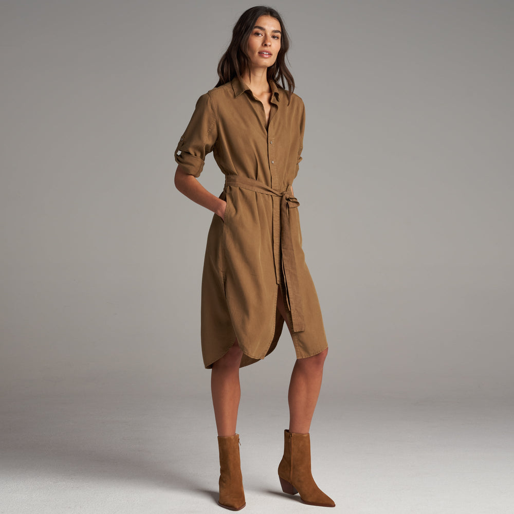 Womens Anna Shirt Dress WWDR0002 Umber