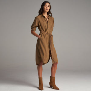 Womens Anna Shirt Dress WWDR0002 Umber