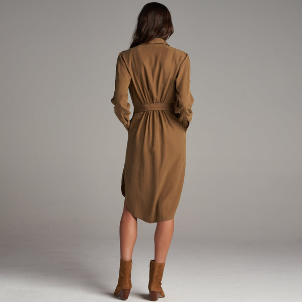 Womens Anna Shirt Dress WWDR0002 Umber