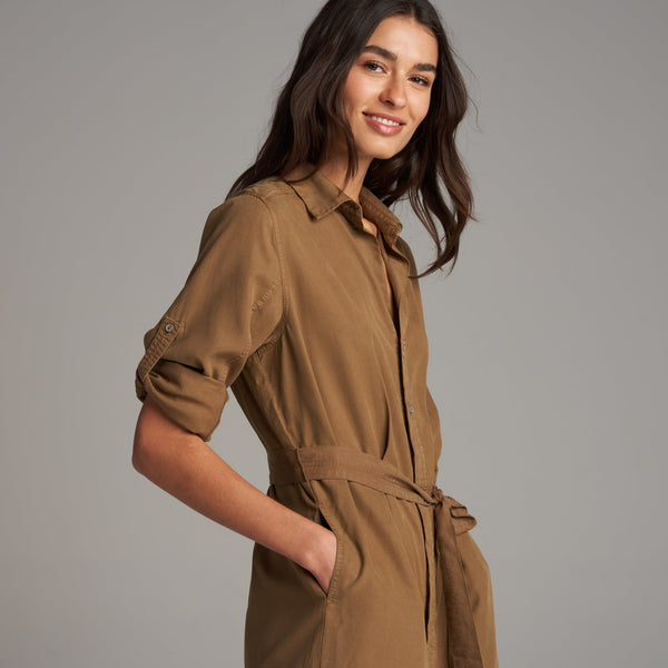 Womens Anna Shirt Dress WWDR0002 Umber