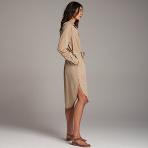 Womens Anna Shirt Dress WWDR0002 Stone