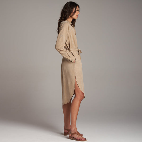 Womens Anna Shirt Dress WWDR0002 Stone