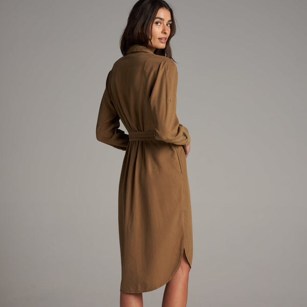 Womens Anna Shirt Dress WWDR0002 Umber