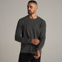 Mens Asher Long Sleeve Pocket Tee MKTP0003 Faded Black