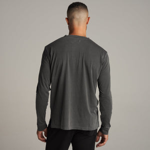 Mens Asher Long Sleeve Pocket Tee MKTP0003 Faded Black