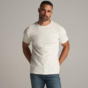 Mens Asher Standard Slub Tee MKTP0011 Vintage White