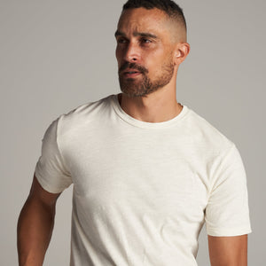 Mens Asher Standard Slub Tee MKTP0011 Vintage White