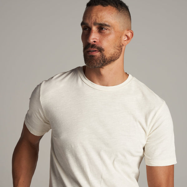 Mens Asher Standard Slub Tee MKTP0011 Vintage White