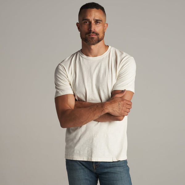 Mens Asher Standard Slub Tee MKTP0011 Vintage White