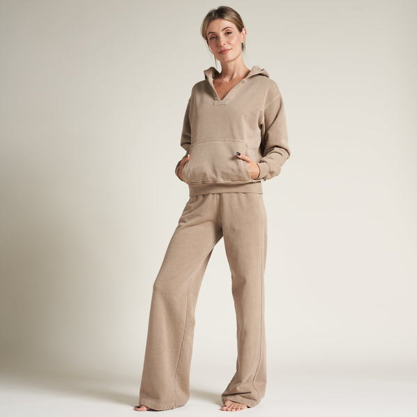 Womens Avery Classic Terry Hoodie WKLT0005 Stone