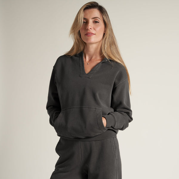 Womens Avery Classic Terry Hoodie WKLT0005 Faded Black