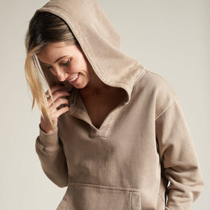 Womens Avery Classic Terry Hoodie WKLT0005 Stone