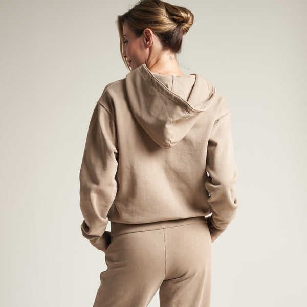 Womens Avery Classic Terry Hoodie WKLT0005 Stone