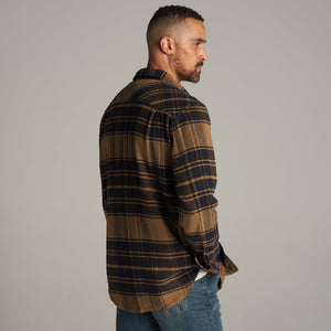 Mens Axel Flannel Shirt Jacket MWTP0012 Umber Plaid