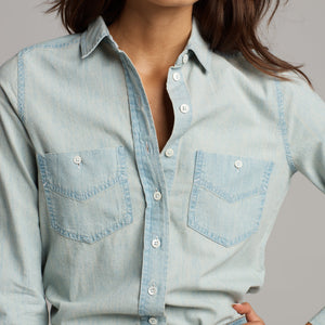 Womens Cheyenne Chambray Shirt WWTP0002 Washed Indigo