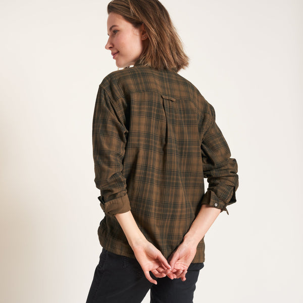 Womens Dallas Oversized Plaid Shirt WWPT0005 Uniform Green Plaid