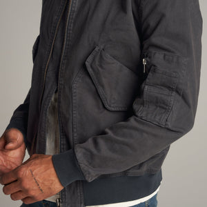 Mens Dillon Mid-Century Twill Bomber Jacket MWOW0004 Faded Black