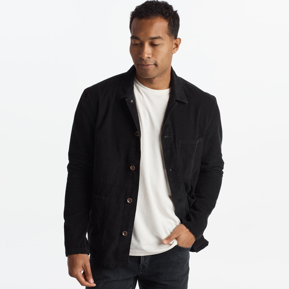 Mens Duncan Cord Chore Jacket MWOW0001 Black